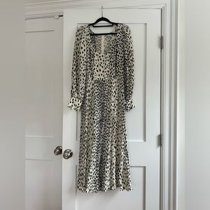 Reformation Alessi Cheetah Print Long Sleeve Dress, Size 8 (fits size 4-6).
